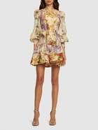 ZIMMERMANN - Sensory Printed Linen & Silk Mini Dress