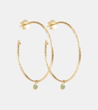 Octavia Elizabeth Nesting Gem Medium 18kt gold hoop earrings with emeralds