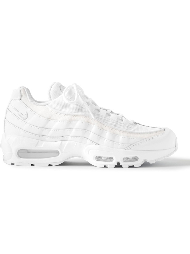 Photo: NIKE - Air Max 95 Essential Leather- and Suede-Trimmed Mesh Sneakers - White