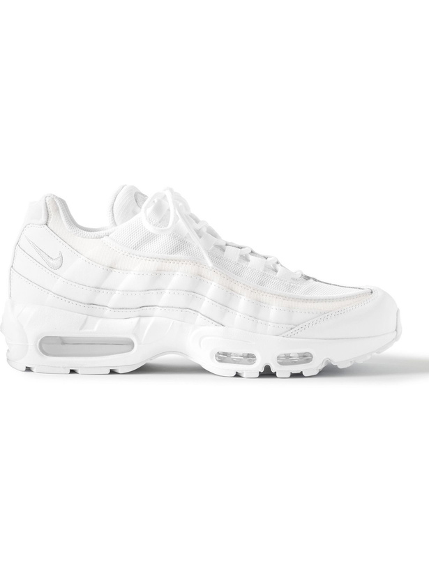 Photo: NIKE - Air Max 95 Essential Leather- and Suede-Trimmed Mesh Sneakers - White