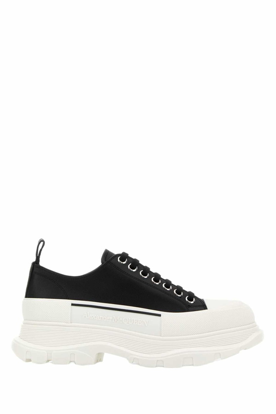 Photo: Alexander McQueen Black Nappa Leather Tread Slick Sneakers