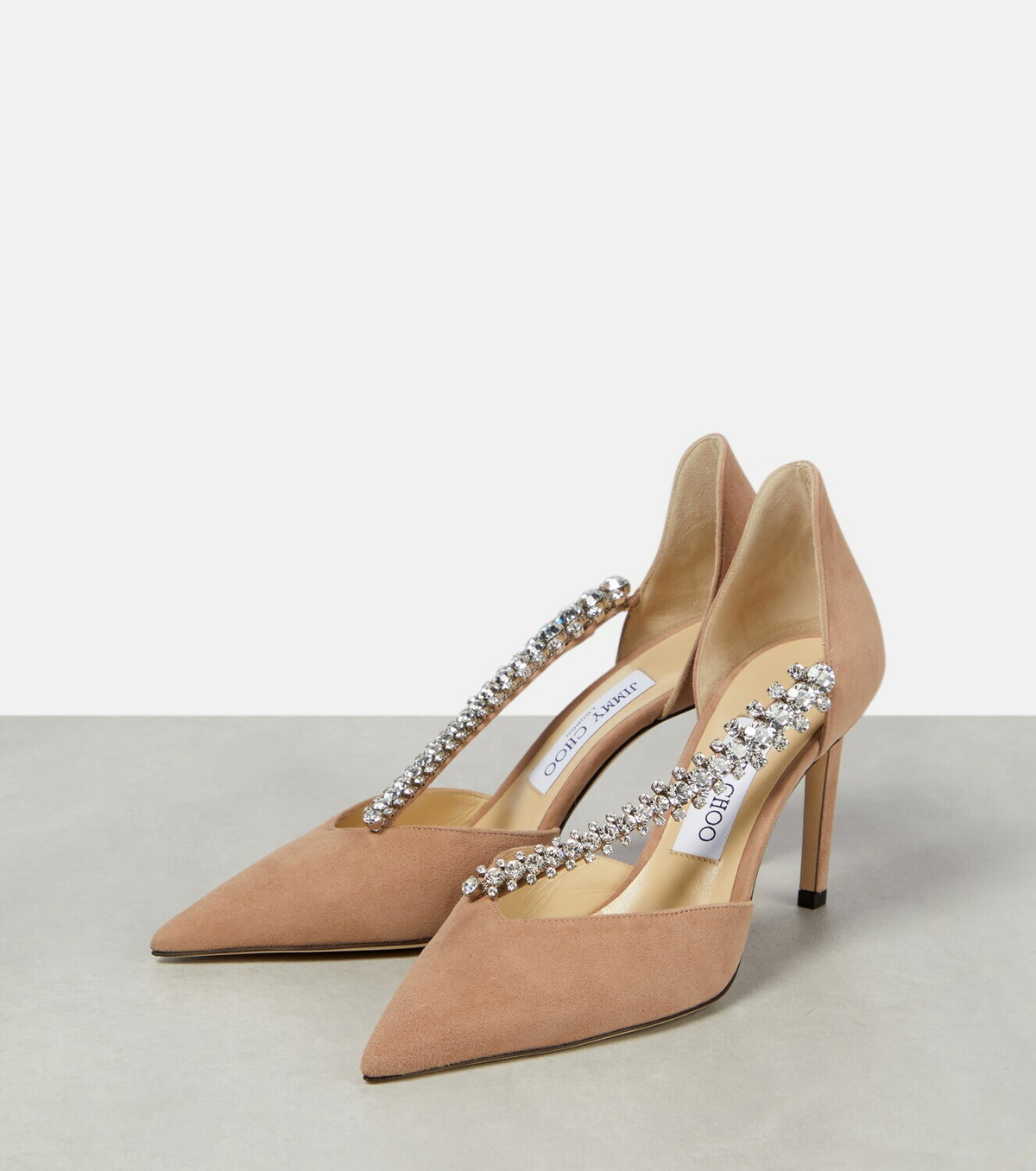 Jimmy Choo Bee 85 embellished suede pumps Jimmy Choo