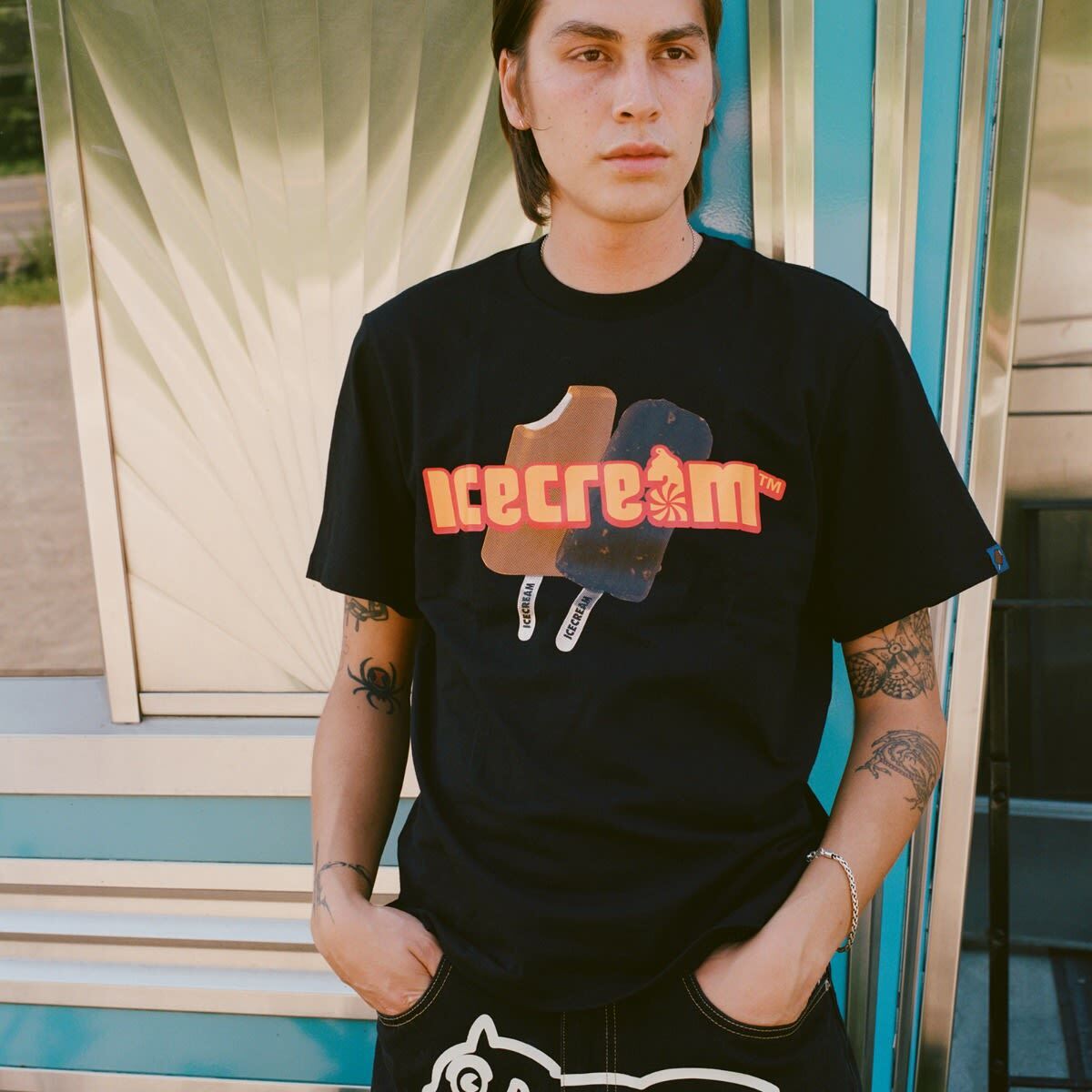 END. x ICECREAM Popsicle T-Shirt in Black