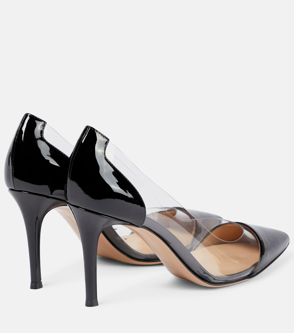 Gianvito Rossi - Plexi 85 leather and PVC pumps
