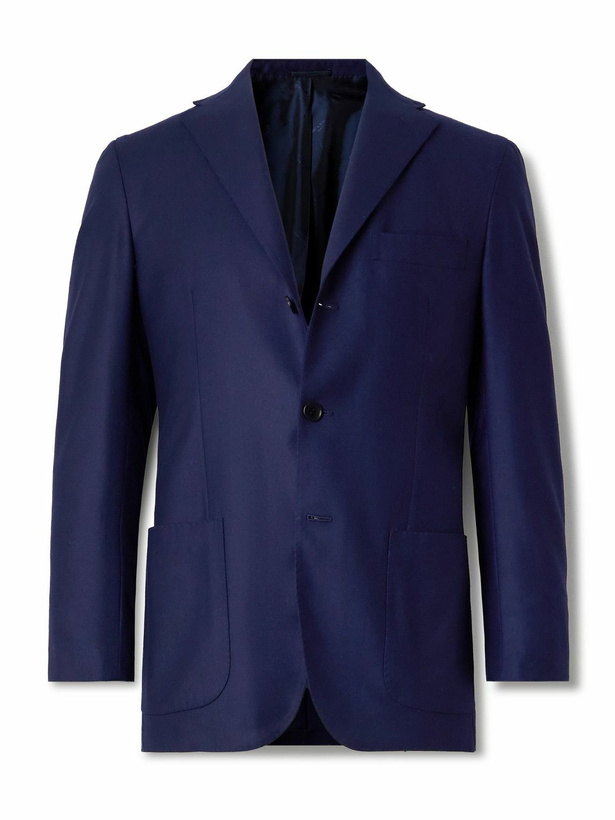 Photo: Kiton - Wool and Cashmere-Blend Suit Jacket - Blue