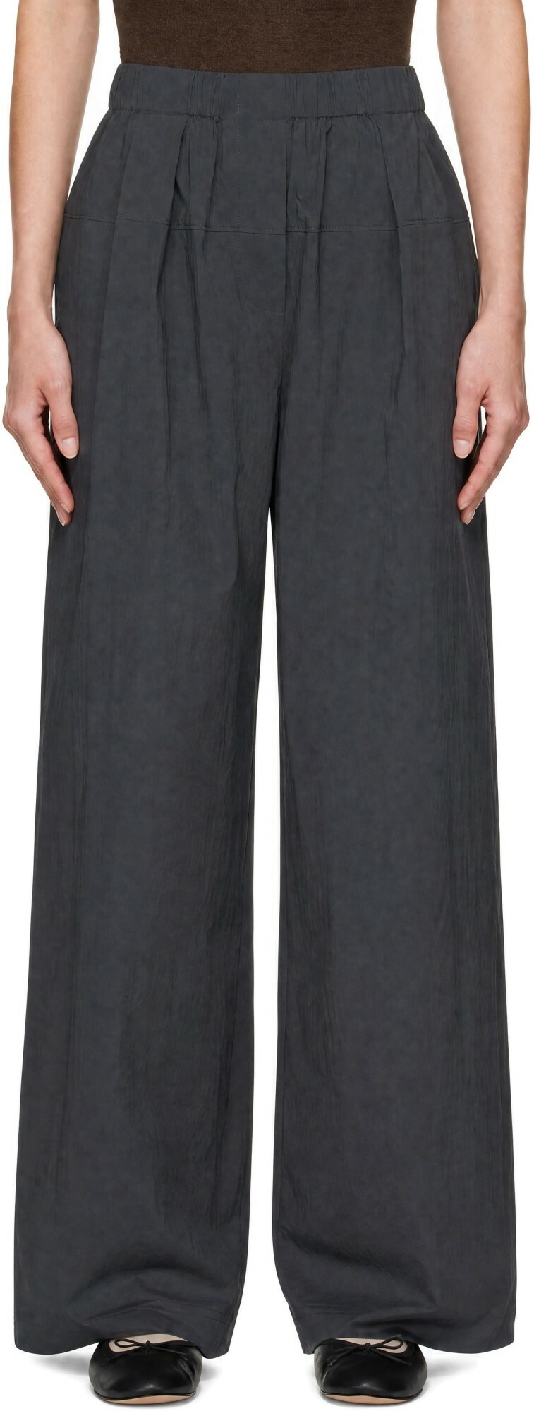St. Agni Gray Relaxed Pleat Trousers