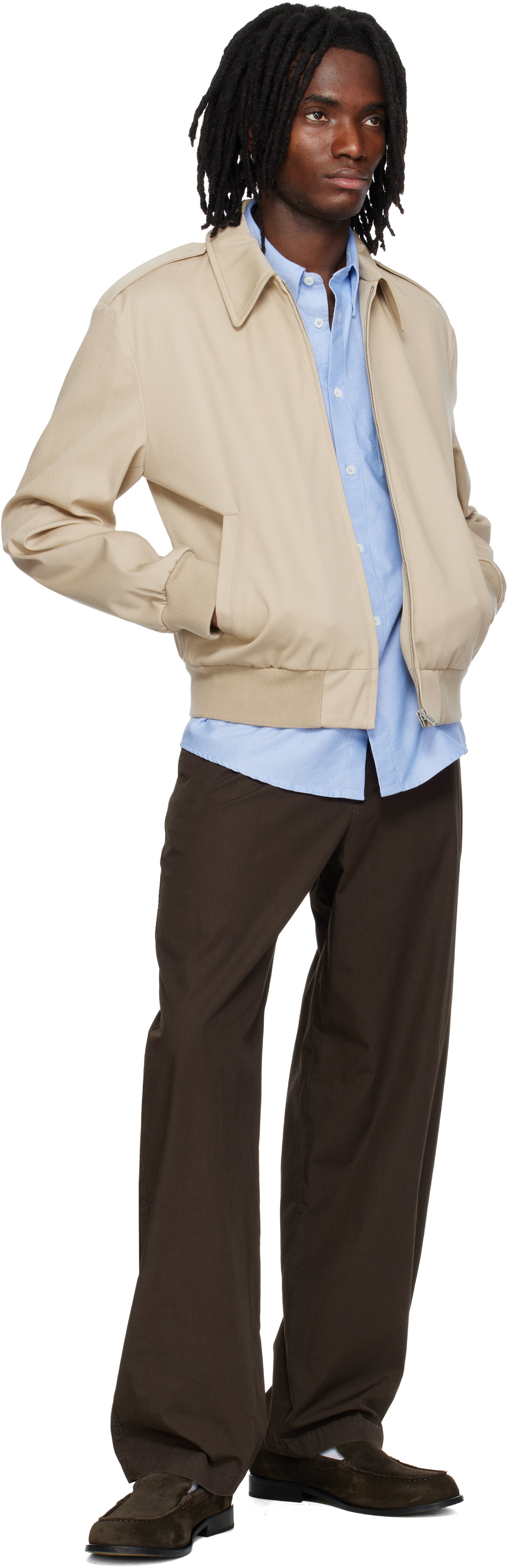 A.P.C. Beige Miles Bomber Jacket