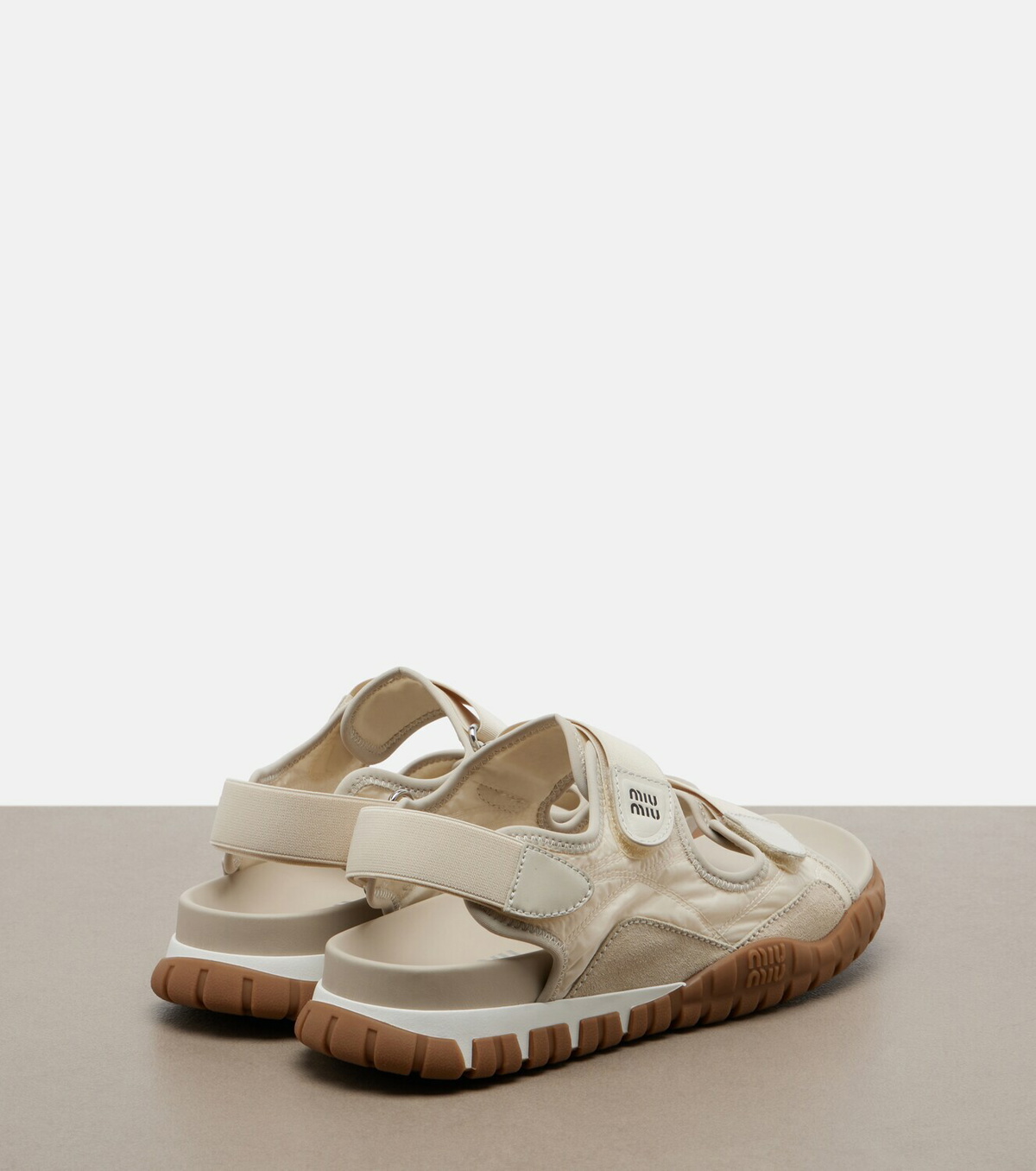 Miu Miu Tyre leather-trimmed sandals