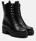 Gucci GG leather lace-up boots