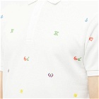 Kenzo Paris Men's Pixel Slim Polo Shirt in Off White