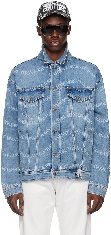 Photo: Versace Jeans Couture Blue Pattern Denim Jacket