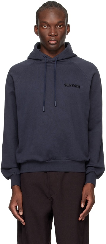 Photo: SUNNEI Navy Embroidered Hoodie