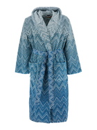 Missoni stone Blue Bathrobe With Hood And All-over Zigzag Motif In Cotton Home