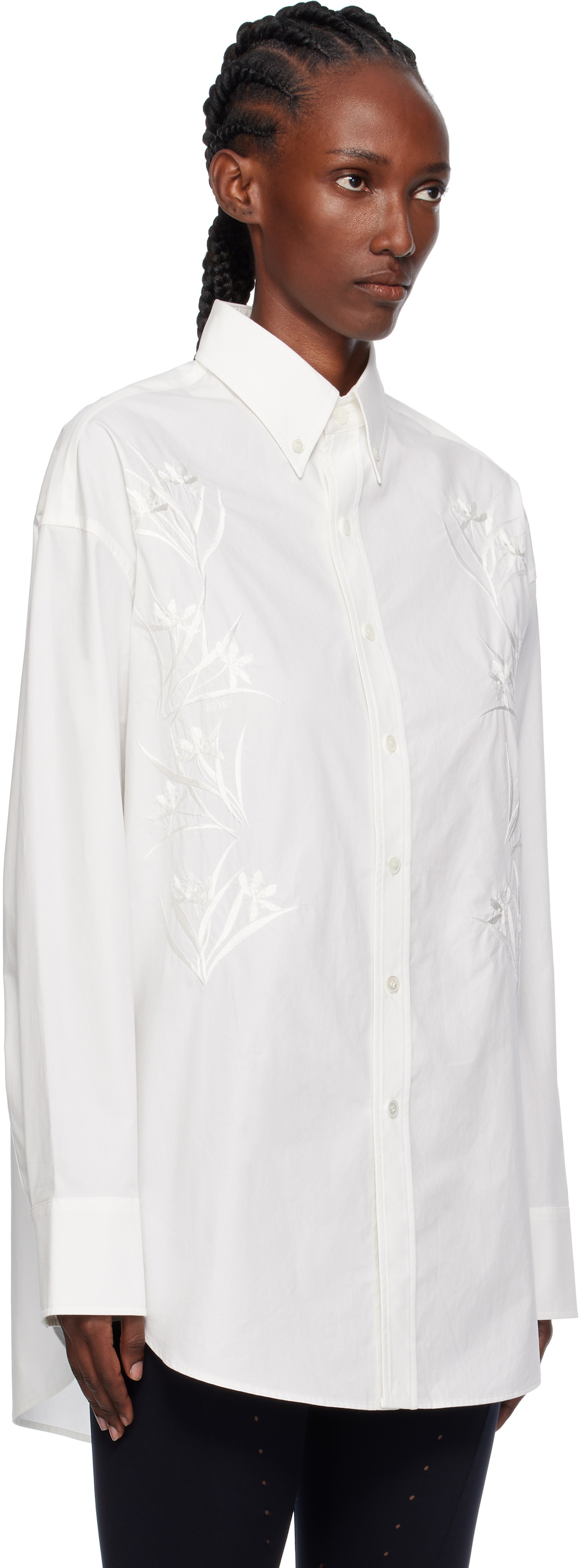 AO Yes White Embroidery Poplin Shirt