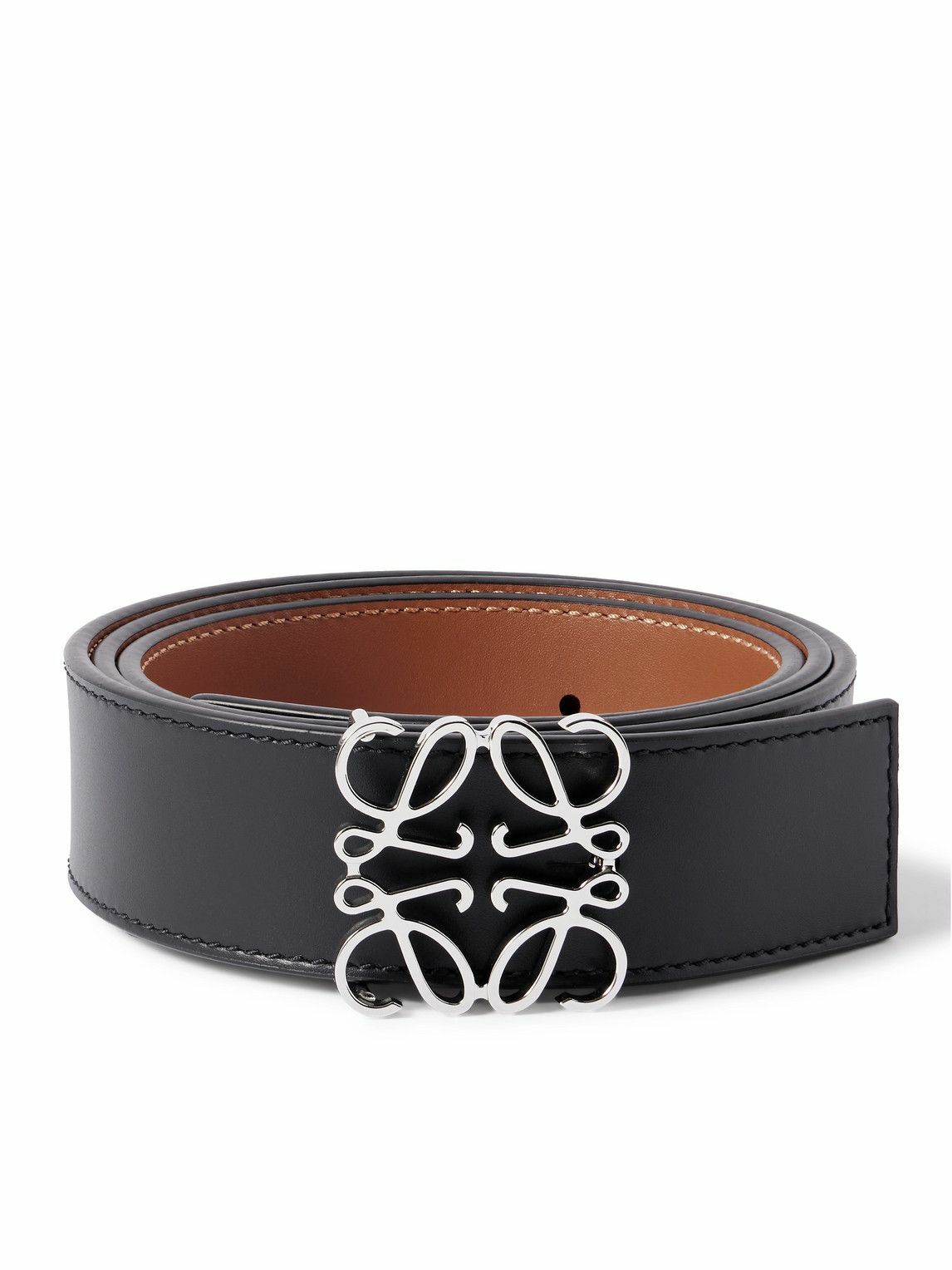 LOEWE - Anagram 3.5cm Reversible Leather Belt - Black