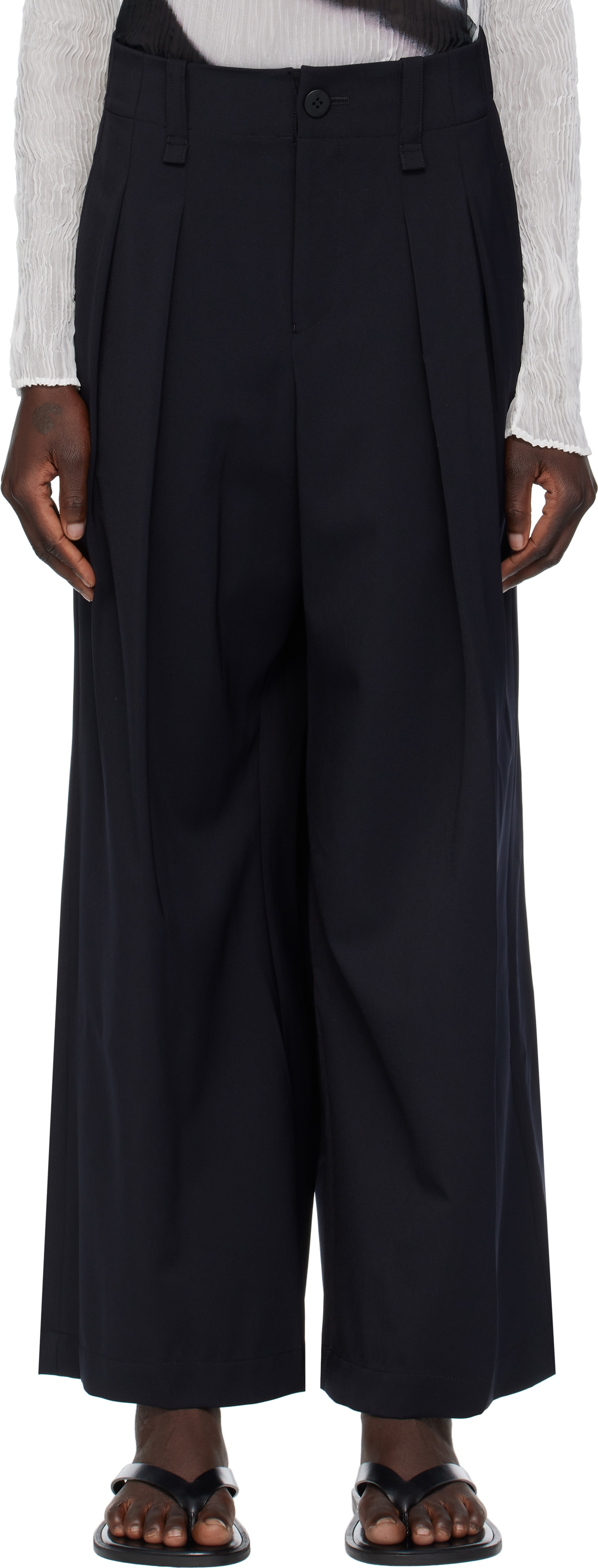 ISSEY MIYAKE Black Round Trousers Issey Miyake Men