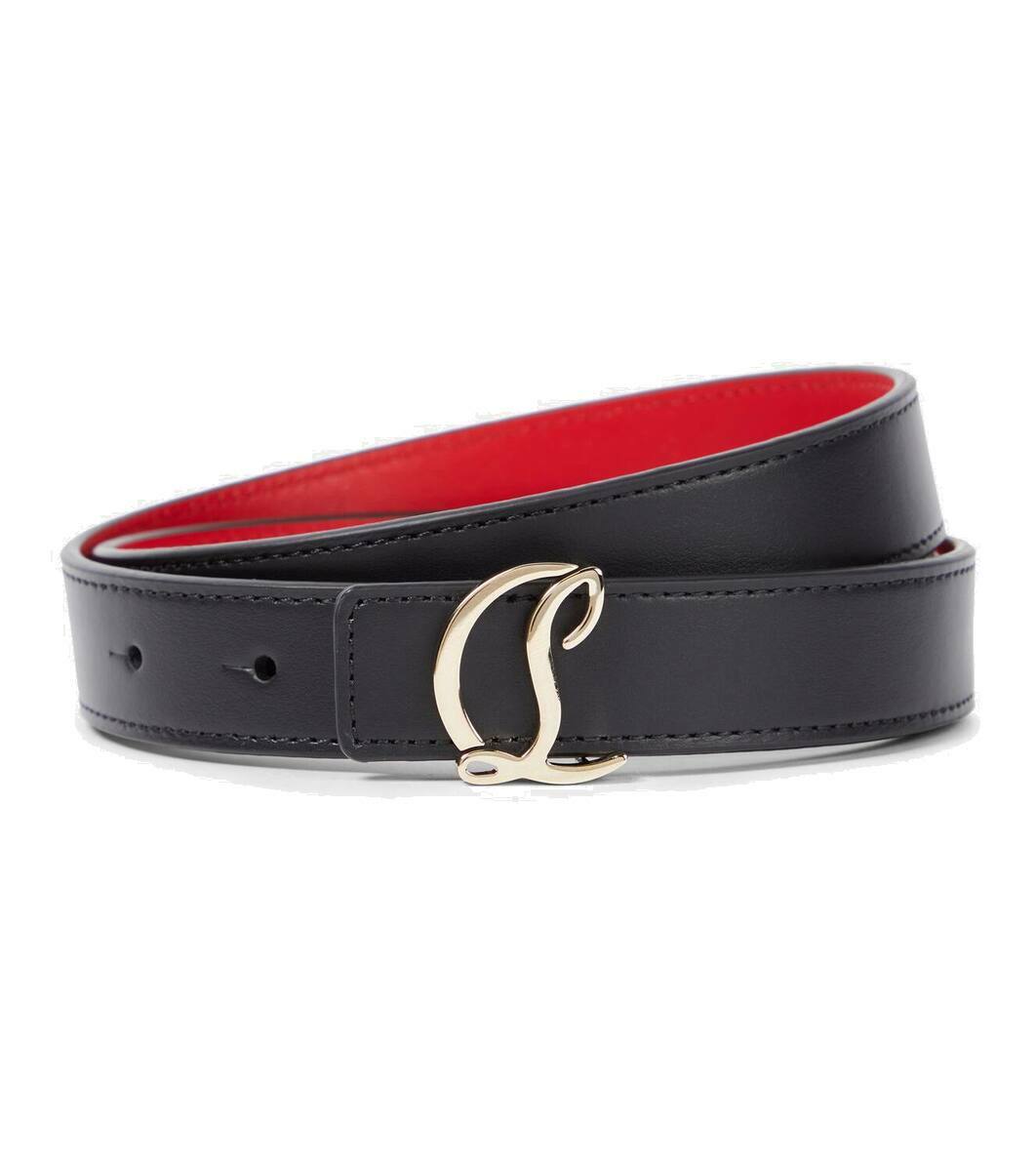 Christian Louboutin - Glitter logo leather belt Christian