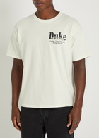 Duke And Dexter Grey Pit Stop Printed Cotton T-shirt White