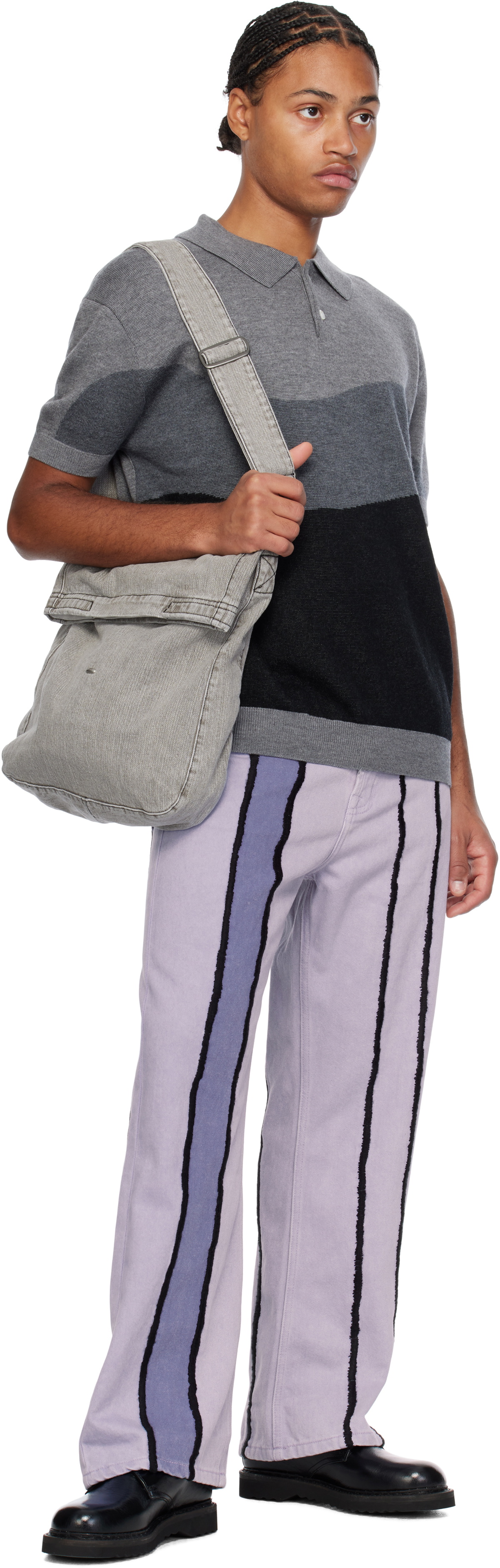 Glass Cypress Gray Knit Polo