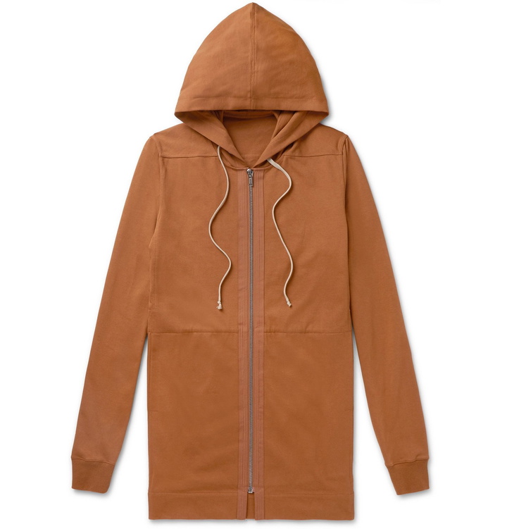 Photo: Rick Owens - Cotton-Jersey Zip-Up Hoodie - Orange