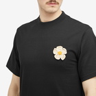 Monitaly Men's Crochet Flower T-Shirt in Black