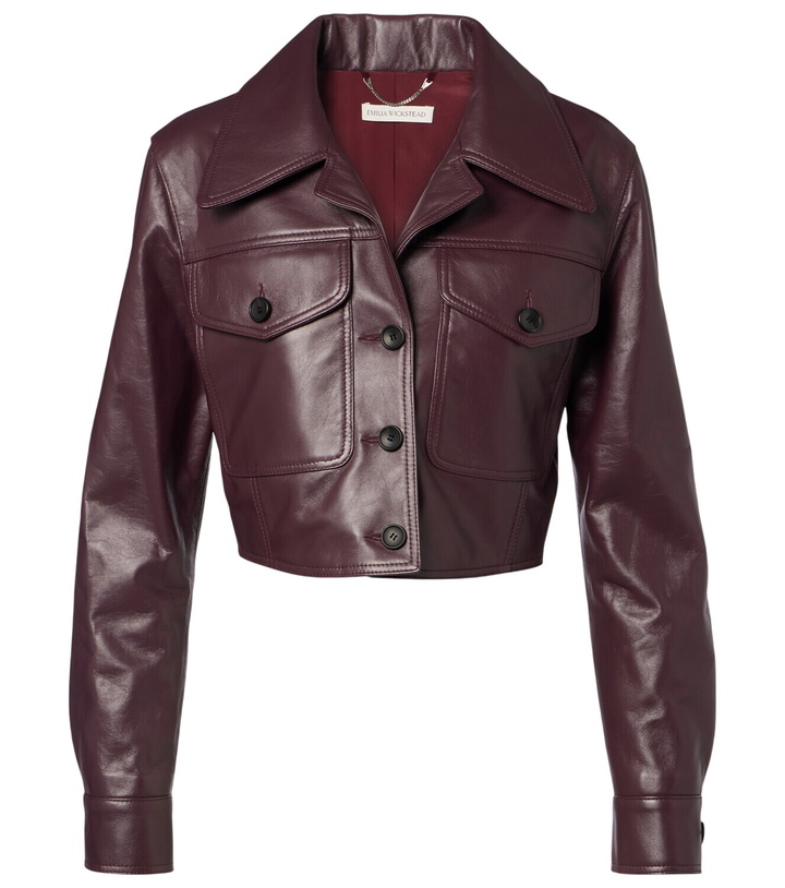 Photo: Emilia Wickstead Nics cropped leather jacket