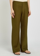 Reformation Gale Straight-leg Linen Trousers Khaki