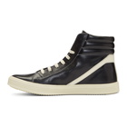 Rick Owens Black and Off-White Geothrasher High-Top Sneakers