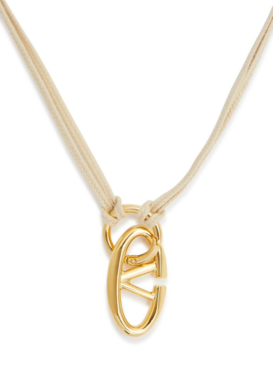 Valentino Garavani VLogo Rope Necklace - Cream - One Size