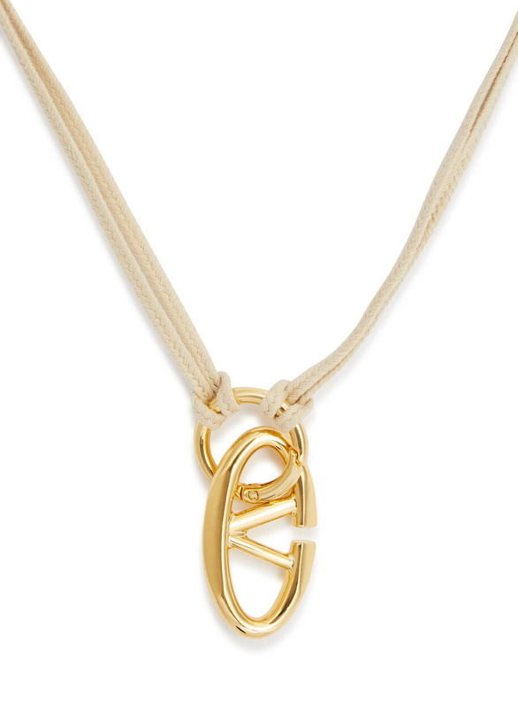 Photo: Valentino Garavani VLogo Rope Necklace - Cream - One Size