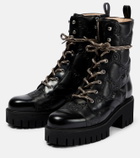 Gucci - GG quilted leather lace-up boots