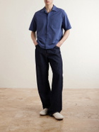 Herno - Seercrease Jersey Bowling Shirt - Blue