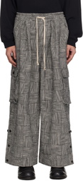 Jan-Jan Van Essche Black & White O-Project Block Stripe Cloth Easy Cargo Pants