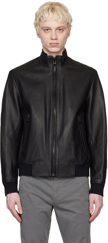 Photo: BOSS Black Bomber-Style Leather Jacket