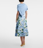 Carolina Herrera Floral faille midi skirt