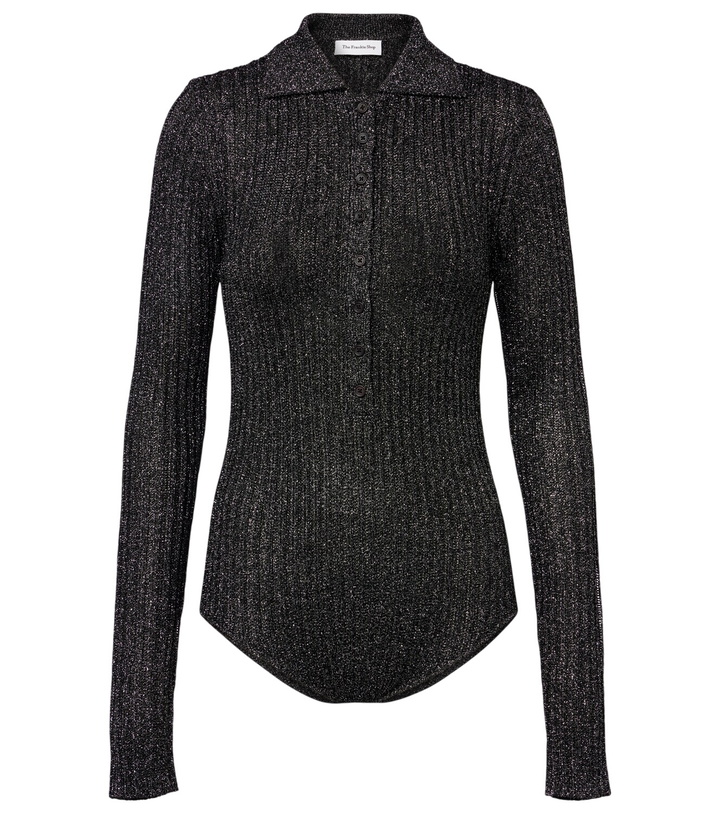 Photo: The Frankie Shop Solana knitted lamé bodysuit