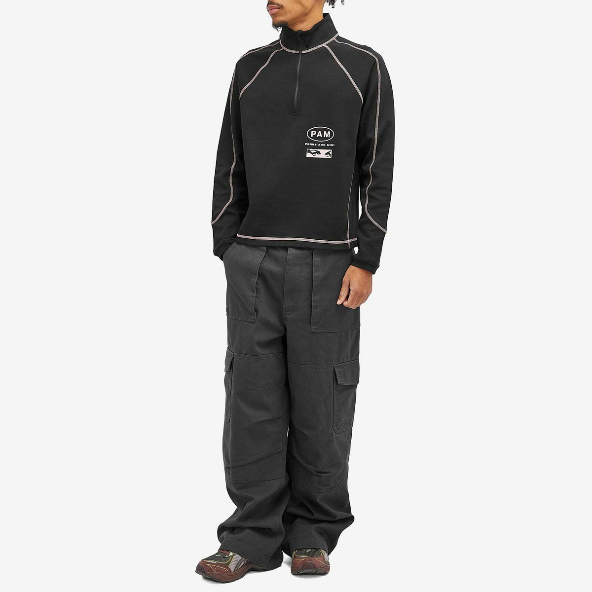 P.A.M. Men's KU Zip Pullover in Black
