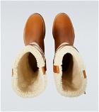 Christian Louboutin - Shearling-trimmed leather boots