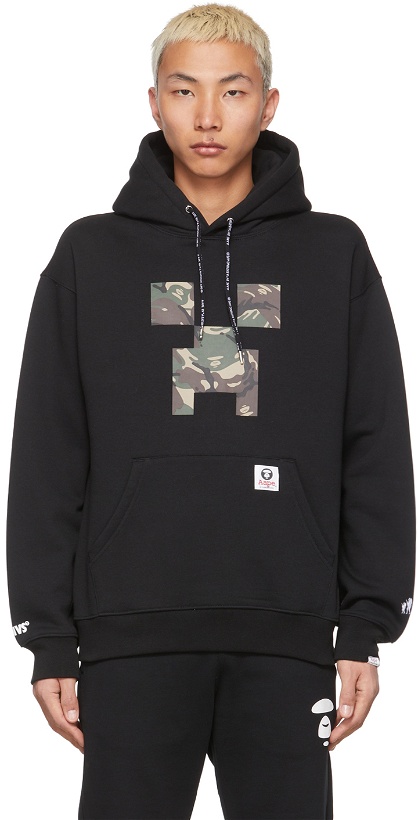 Photo: AAPE by A Bathing Ape Black Minecraft Edition Loose Fit Hoodie
