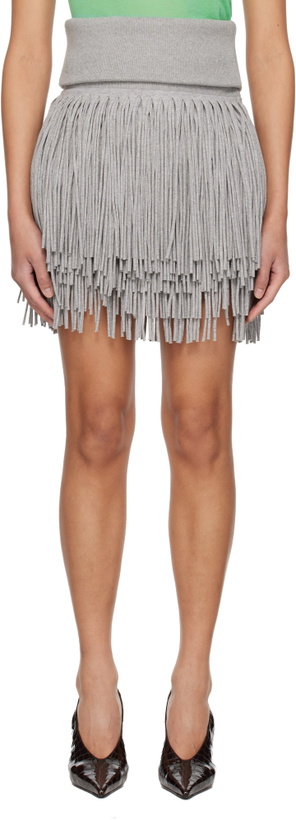 Photo: ABRA Gray Fringed Miniskirt