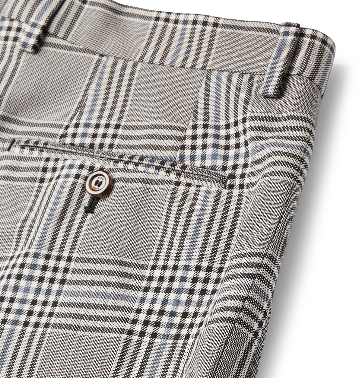 Gucci - Grey Pleated Prince of Wales Checked Cotton Trousers - Gray