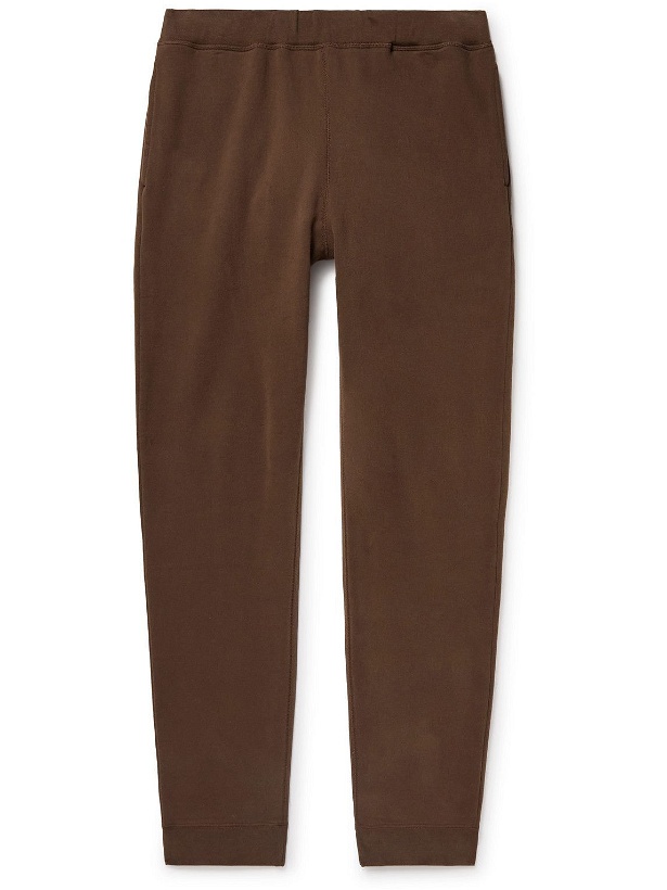 Photo: Sunspel - Tapered Cotton-Jersey Sweatpants - Brown