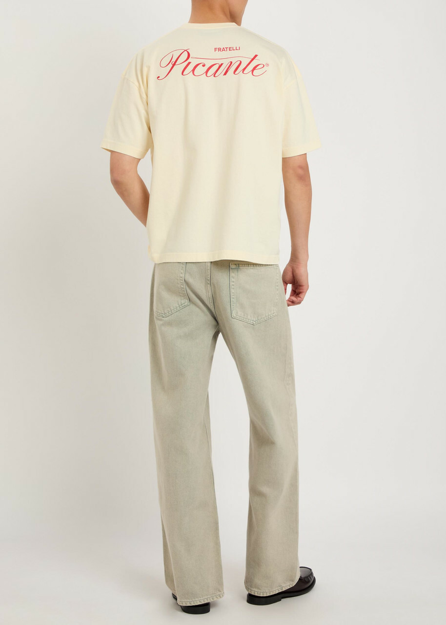 Picante Tailor Printed Cotton T-shirt Cream