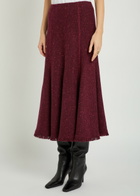 Gabriela Hearst Amy Speckled Wool and Cashmere-blend Midi Skirt Bordeaux