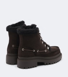 Yves Salomon Shearling-lined suede lace-up boots