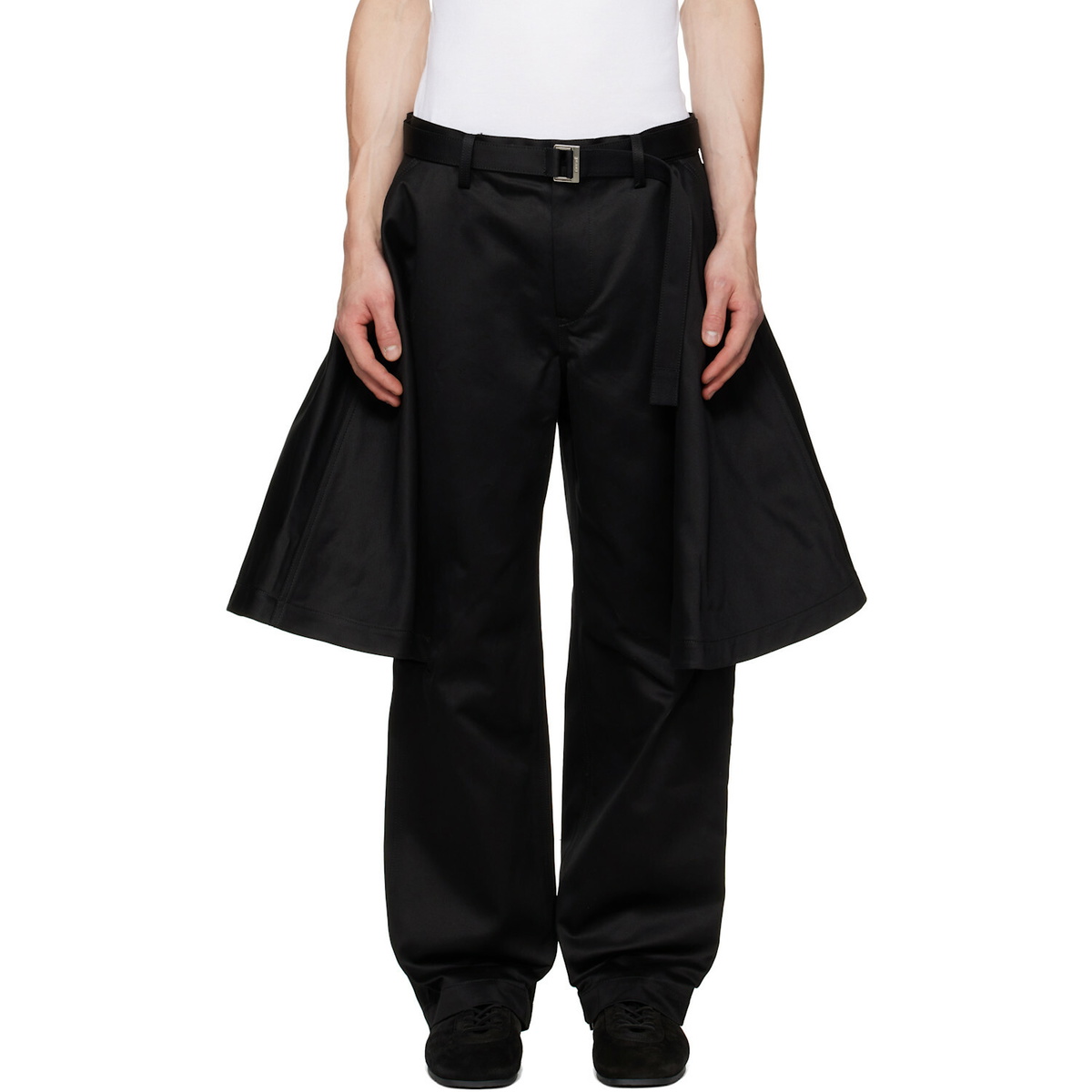sacai Black WTAPS Edition Cotton Back Satin Cargo Pants Sacai