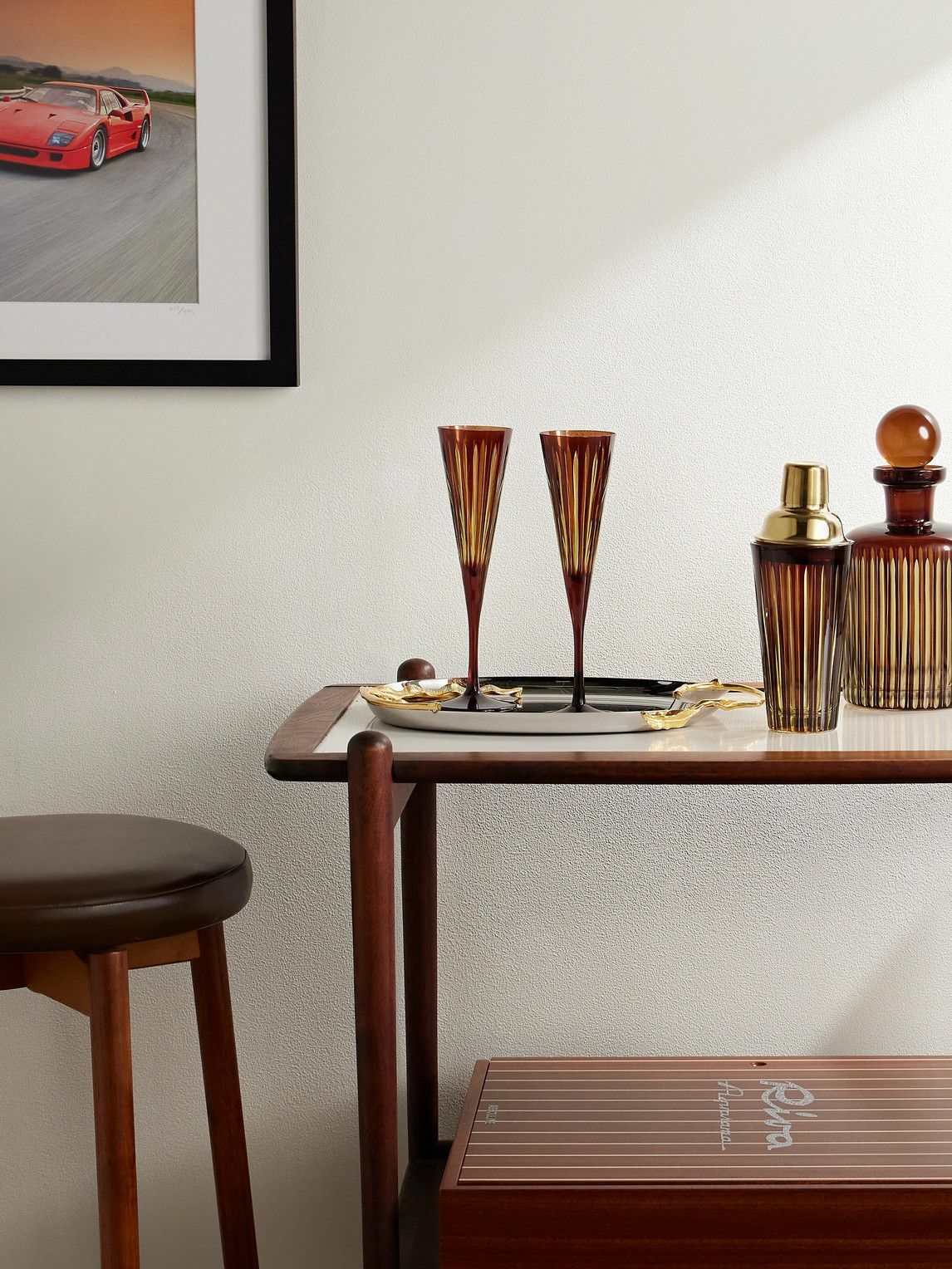 L'Objet - Prism Set of Four Champagne Flutes