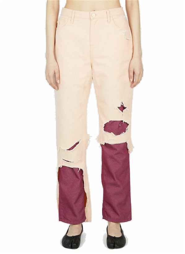 Photo: Raf Simons - Distressed Jeans in Pink