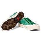 visvim - Skagway Leather-Trimmed Canvas Sneakers - Green