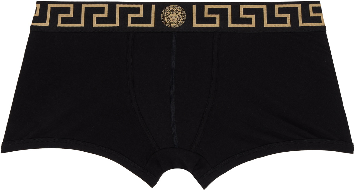 Versace Underwear Three-Pack Black Greca Border Boxer Briefs